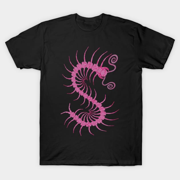 Pink Sapphire Centipede T-Shirt by IgorAndMore